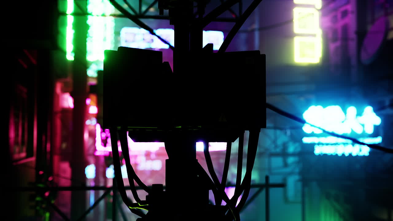 la escena nocturna de la ciudad cyberpunk