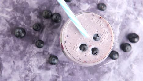 blueberry smoothie in a glass