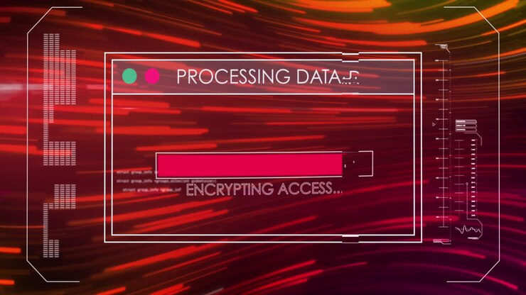 Animation of data processing over red light trails