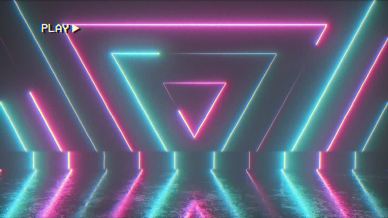 Sfondo astratto di triangoli neon