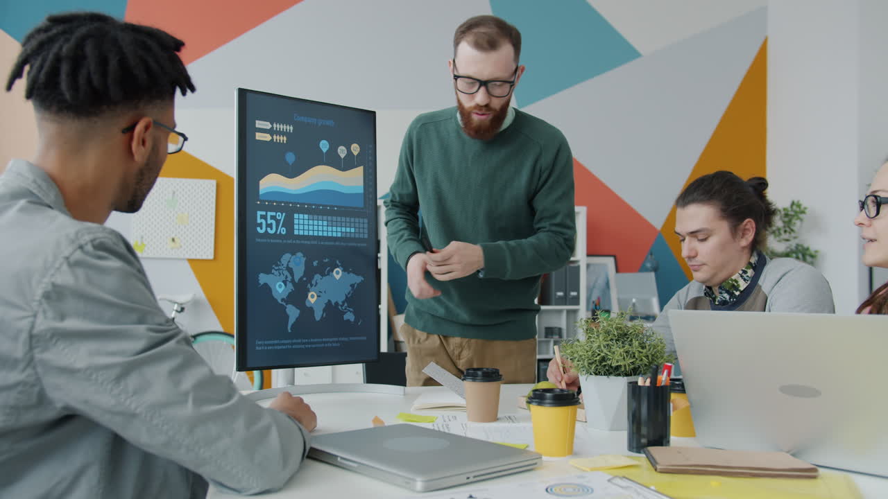 reunión de negocios en una oficina moderna