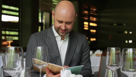 man sitting on luxury restaurant