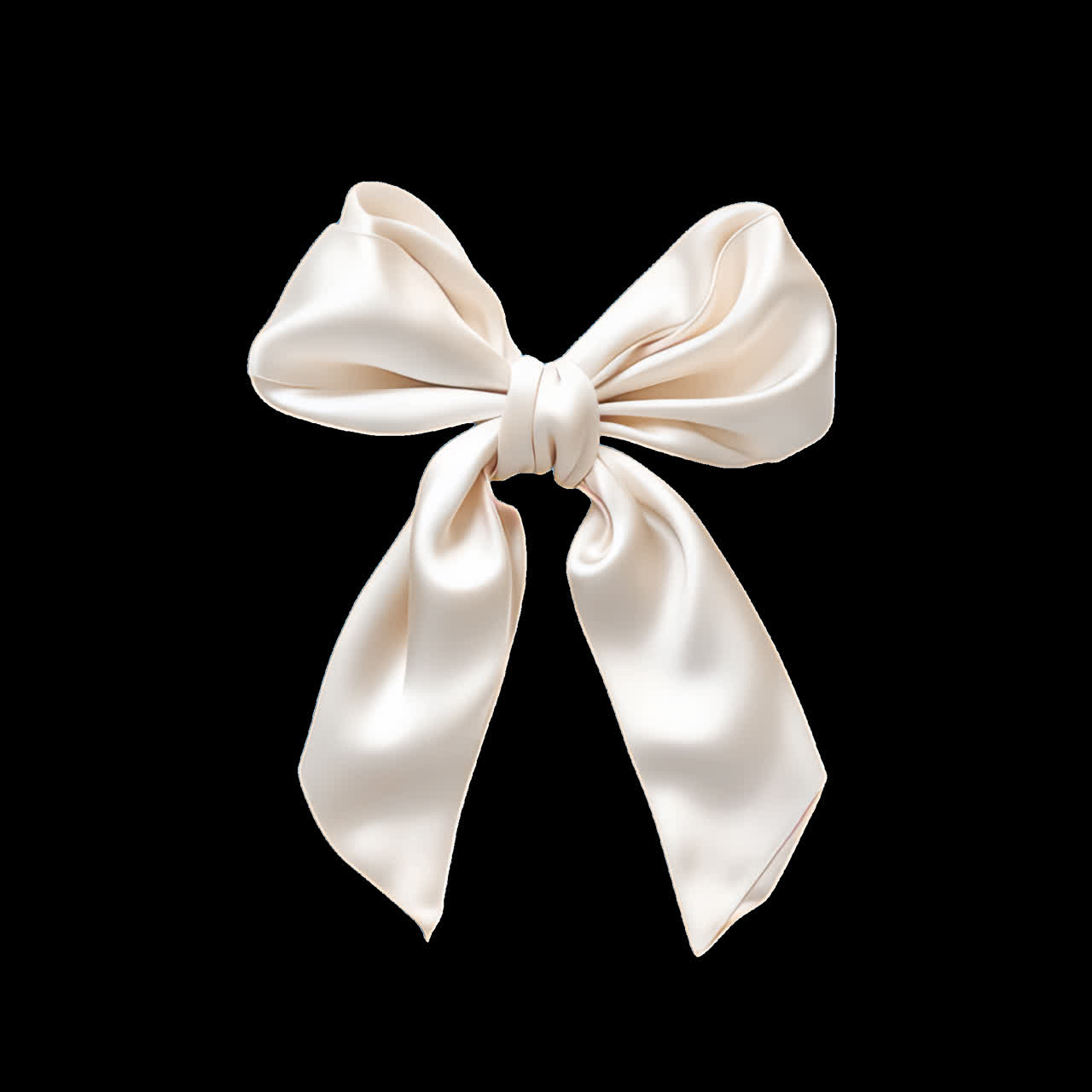 Elegant satin bow decoration animation isolated asset, transparent 4K video, alpha channel, ProRes
