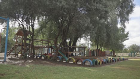 an outdoor playground in the downtown