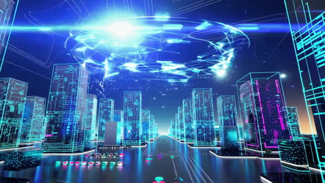 paisaje urbano digital futurista