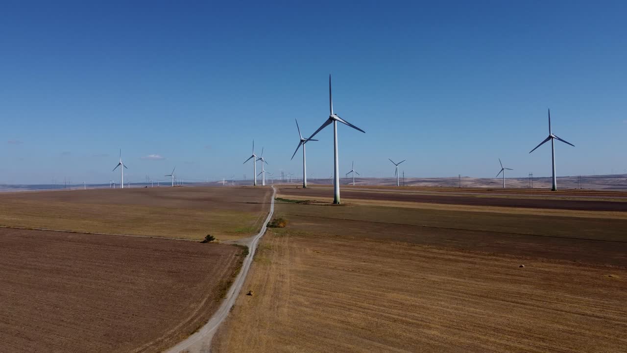 Wind park harnessing wind energy to generate electricity using wind turbines