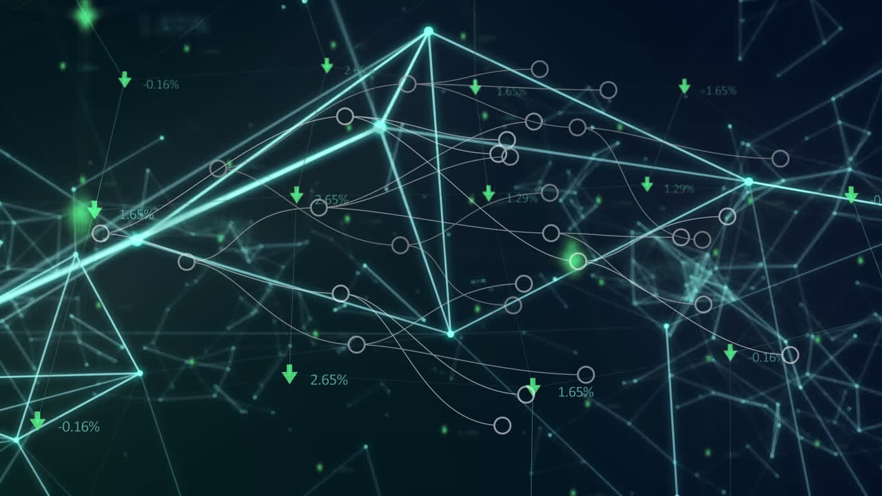 검은색 배경 위의 데이터 처리 애니메이션