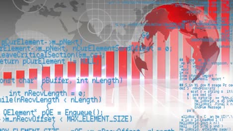 globe with bar graph increasing