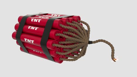 tnt bomba dibujos animados fusible en llamas dinamita encendida chispas tnt bucle explosivo 4k