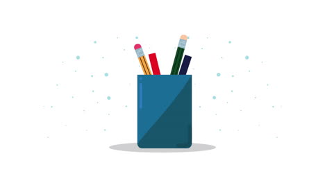 pencils holder school supplies animation