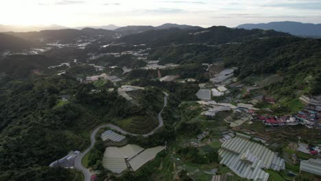 general landscape view of the brinchang district within the cameron highlands area of malaysia