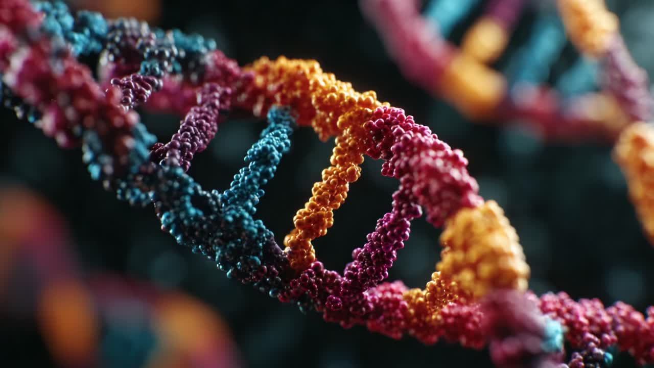 Exploring the Intricate Structure of DNA: A Vivid Representation of Genetic Material in Vibrant Colors Showcasing Molecular Complexity and Biological Significance