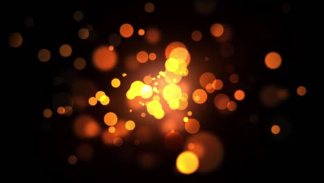 abstract smooth golden bokeh lights animation. feliz navidad y feliz año nuevo luz bg. brillo brillante con gráficos de movimiento de llamarada. fondo festivo. partículas flotantes. llamarada de punto central.