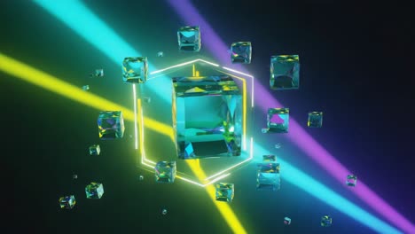 abstract geometric crystal cubes