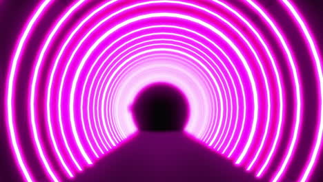 animación de un túnel de neón rosado parpadeante sobre un fondo negro