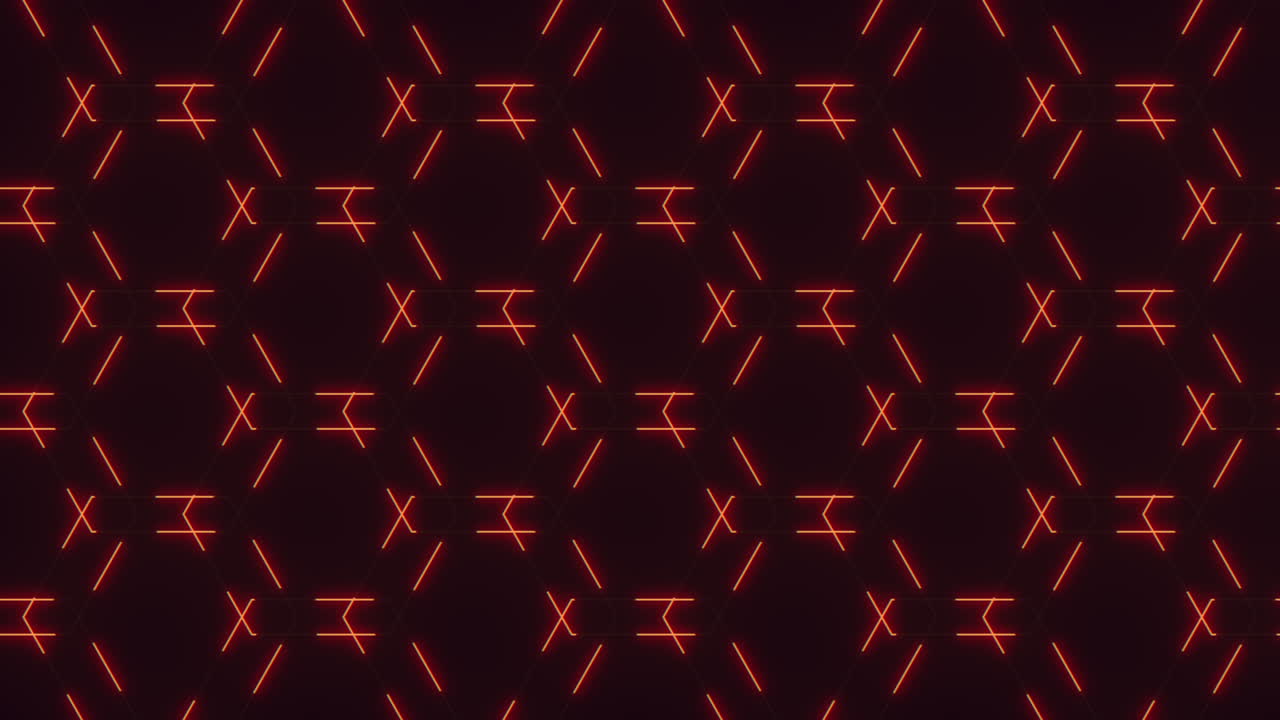 Repeating red neon lights form a cross-shaped pattern in this image, showcasing a vibrant and striking tiling design