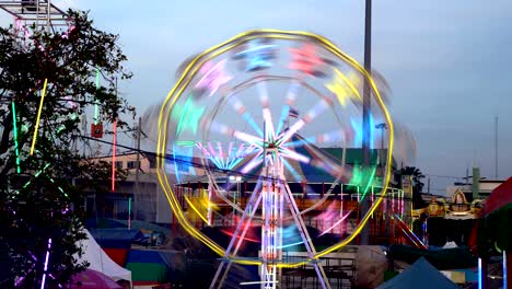 ferris wheel in city, time lapse