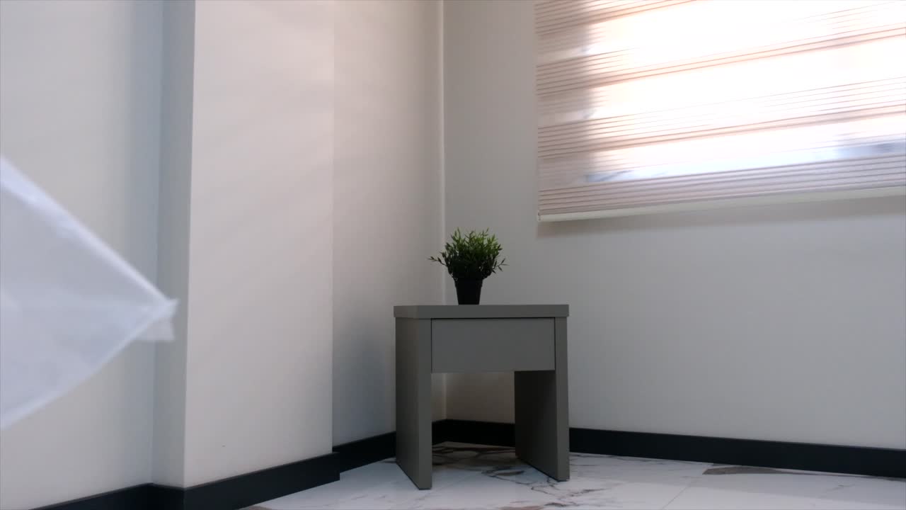 camera footage entering the room from the bedroom door