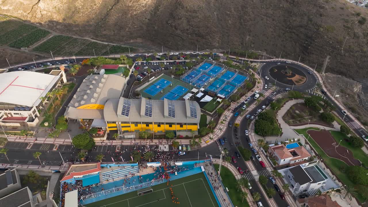Aerial view of NexsportClub Adeje, Tenerife, vibrant sports facility