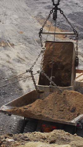 loading a dump truck in a mining operation