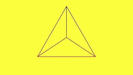 digital animation of triangle shapes design moving against yellow background