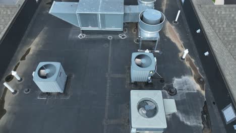 hvac air conditioning units on roof. aerial