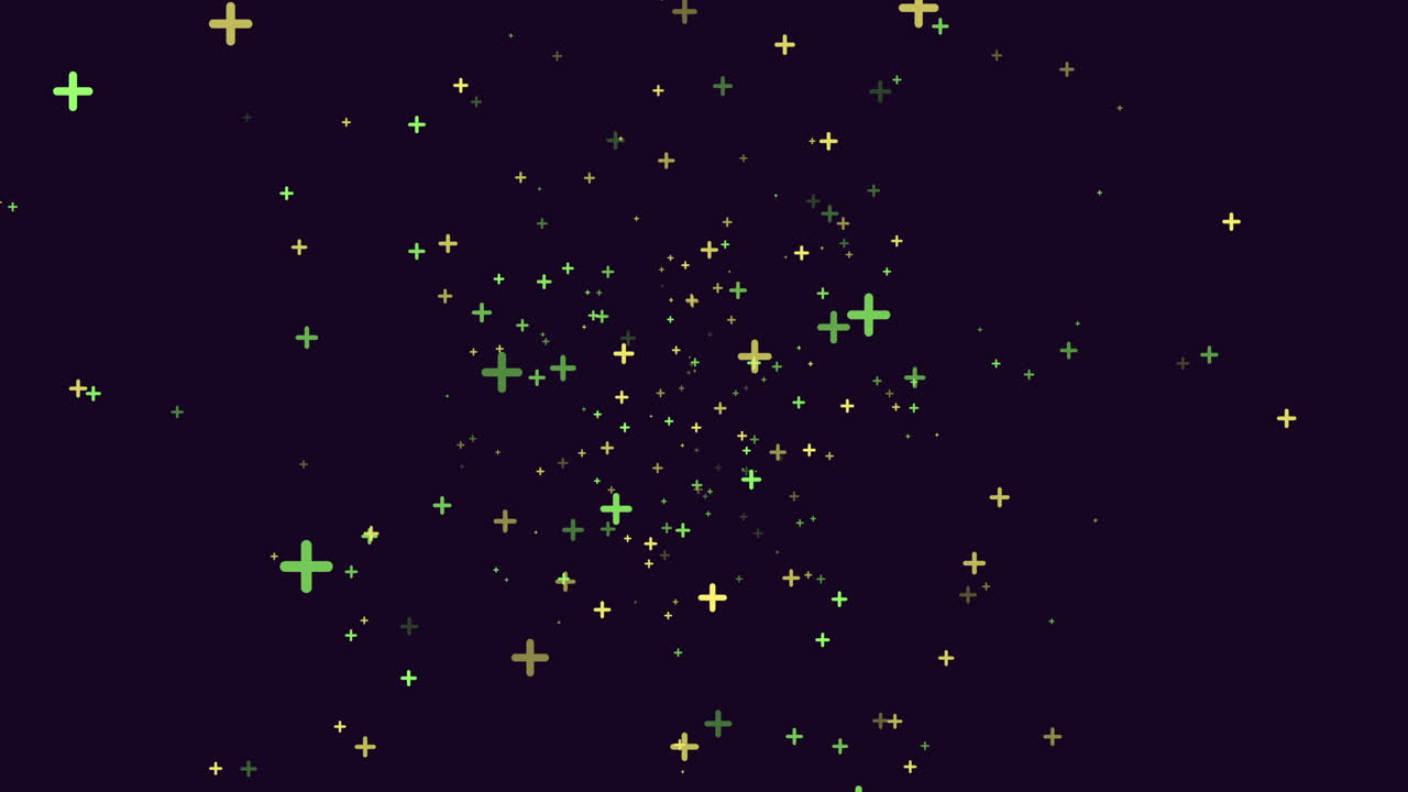 Glowing night sky stars and planets in vivid colors, including earth and mars
