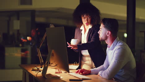 business woman giving employee training