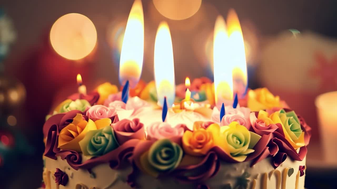 un pastel de cumpleaños con velas