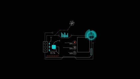 Panel-De-Llamada-Hud-Del-Proyector-De-Vídeo-Sobre-Fondo-Negro