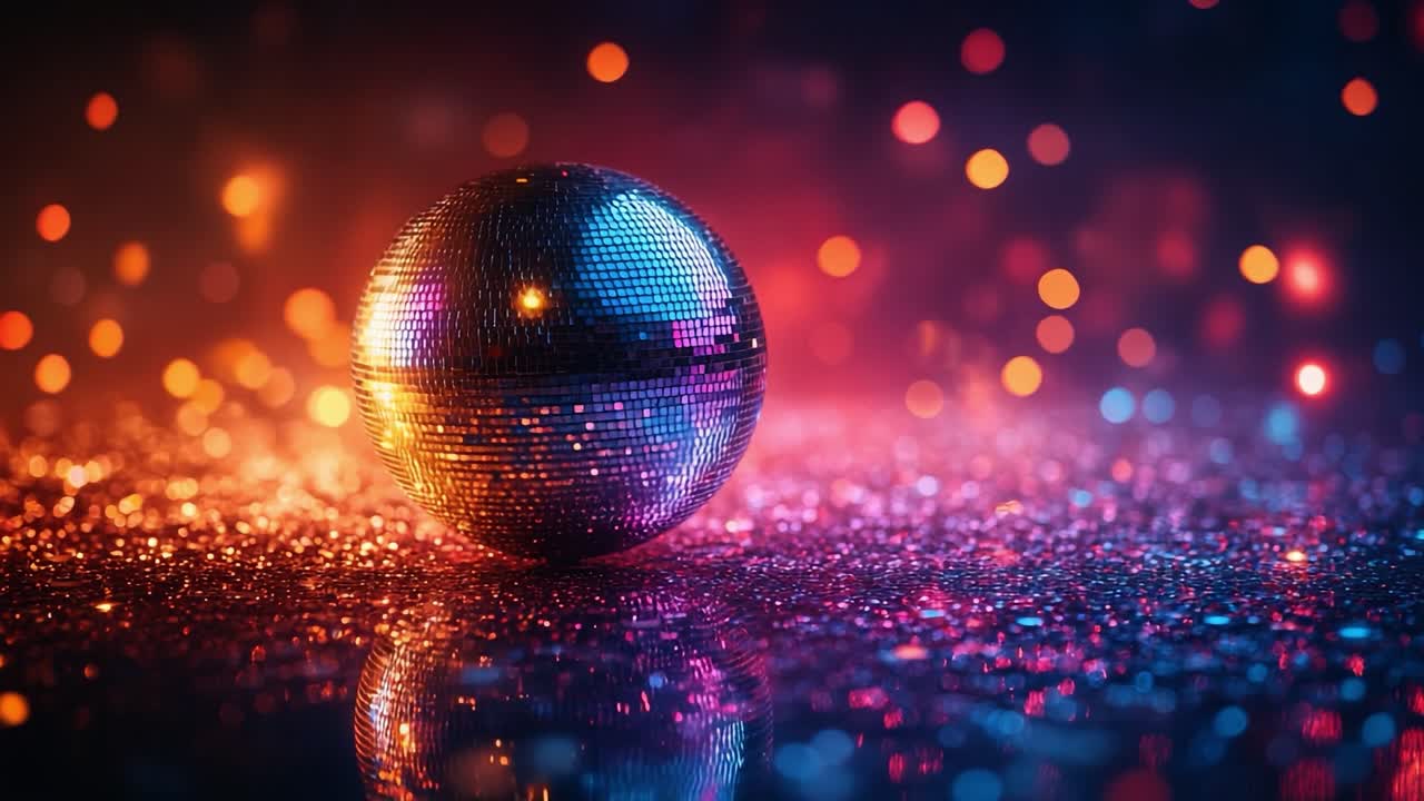 Palla da discoteca in un ambiente da discoteca