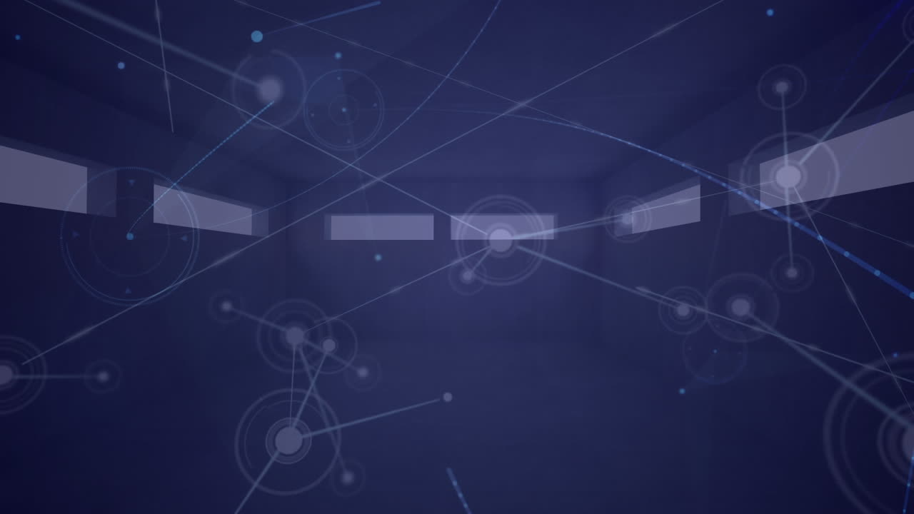 비어있는 건물을 통해 연결 네트워크의 애니메이션