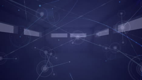 animación de redes de conexiones sobre edificios vacíos