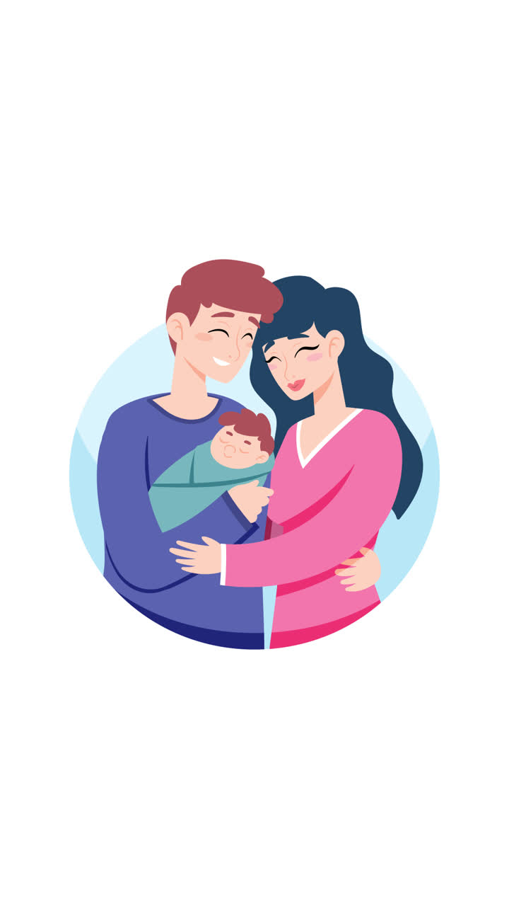 Happy Family with Newborn Baby