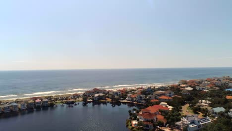 Flying-over-a-residential-area-in-Seaside,-Florida-1