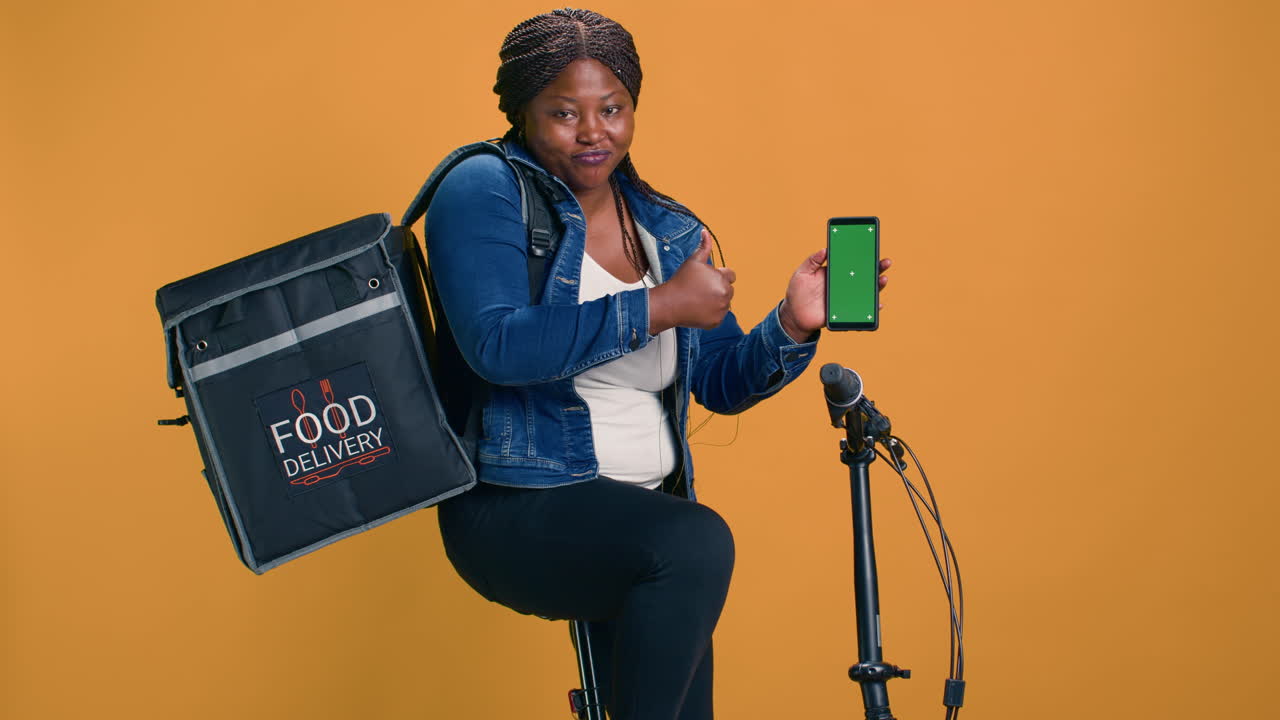 dispositivo para agarrar a la mujer con pantalla verde