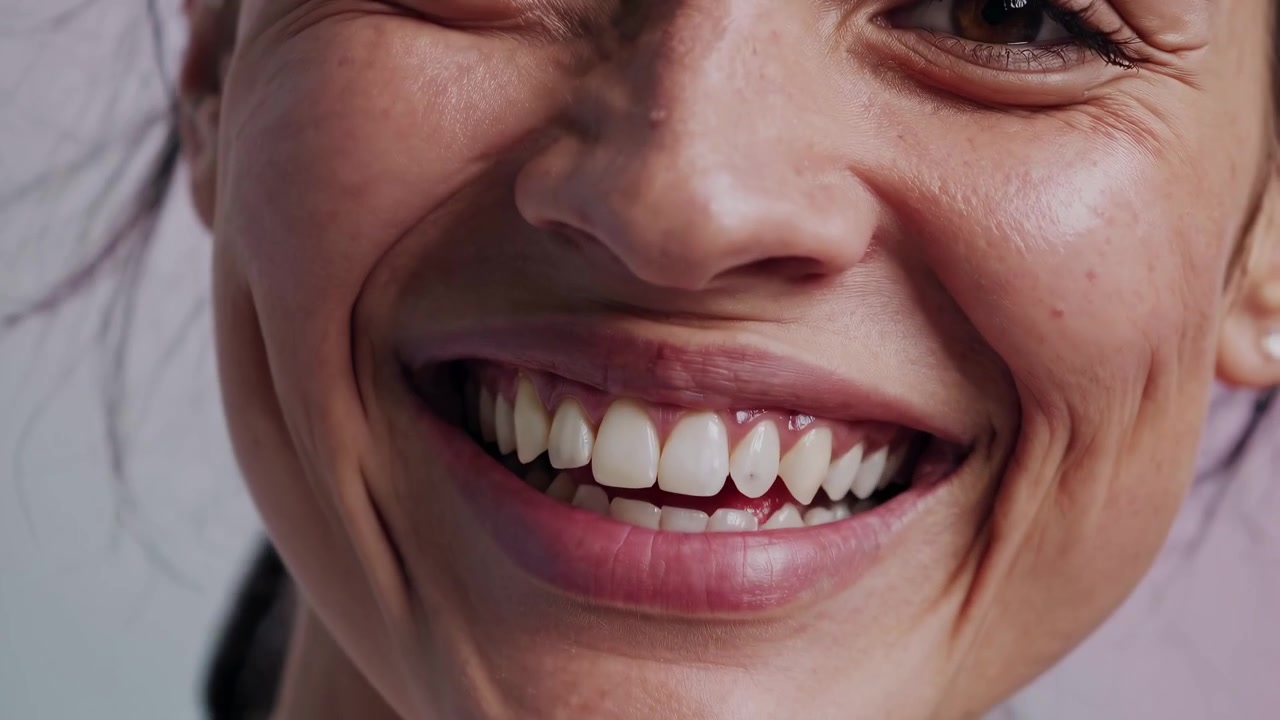 Close-up of a Young Woman Laughing and Smiling