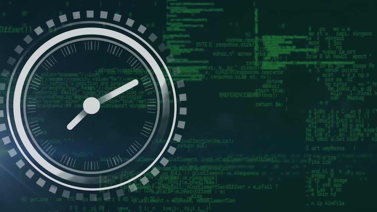 animación del procesamiento de datos en movimiento de reloj