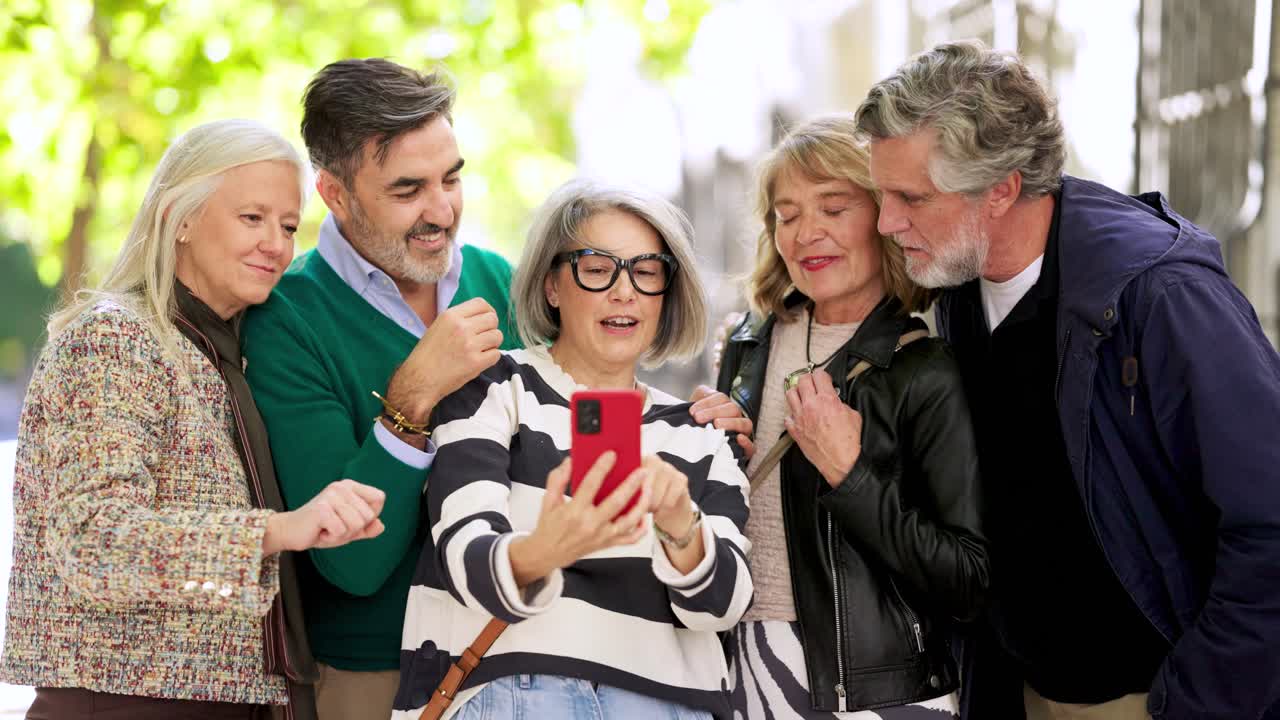 Group of Senior Friends Enjoying Time Together Outdoors
