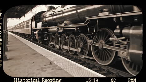 vintage steam train at a station