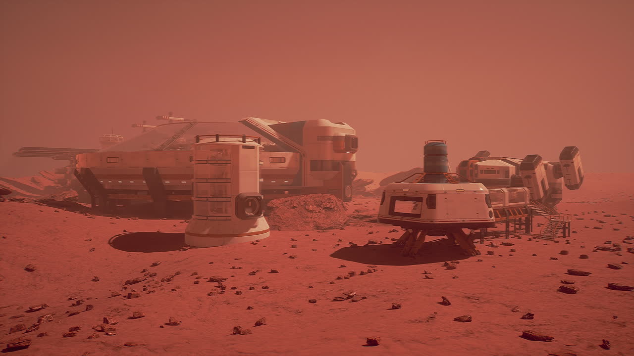 Futuristic Martian Colony: A Sci-Fi Space Settlement
