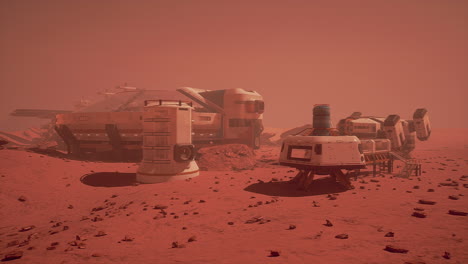colonia marciana futurista: un asentamiento espacial de ciencia ficción