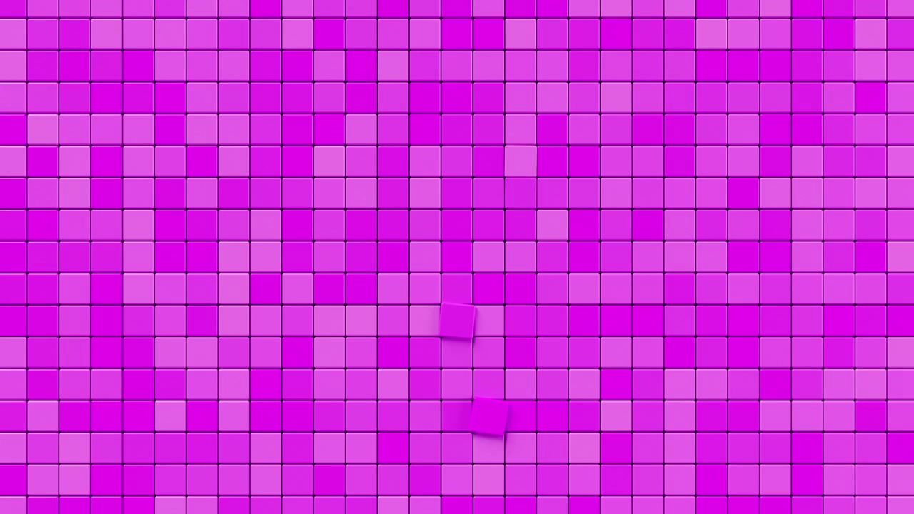 Vibrant Pink Cube Cluster Explosion Forming Circular Geometry. Looped 3D rendering