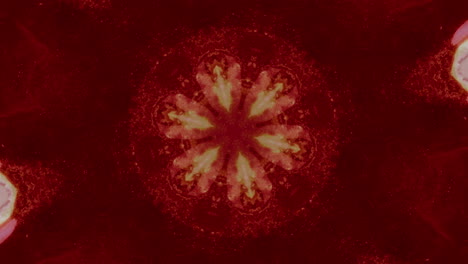abstract red and orange mandala pattern
