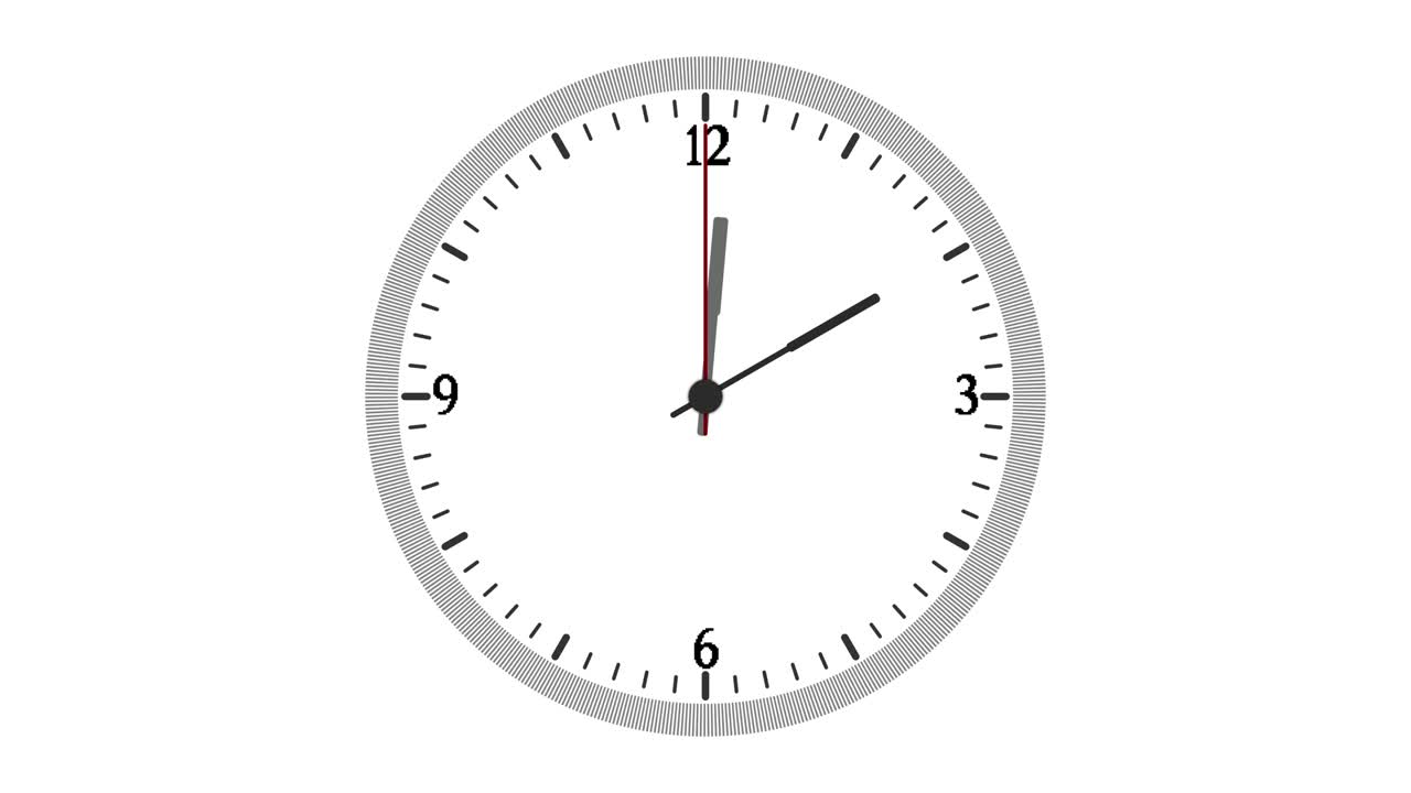 animación del reloj aislada en fondo blanco. video 4k