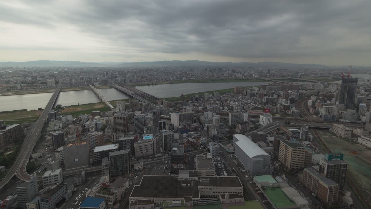 Osaka Cityscape Aerial View