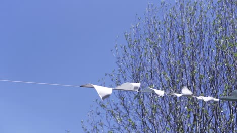 torn cloth flags hanging in the wind