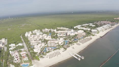 drone panning over excellence riviera resort cancun