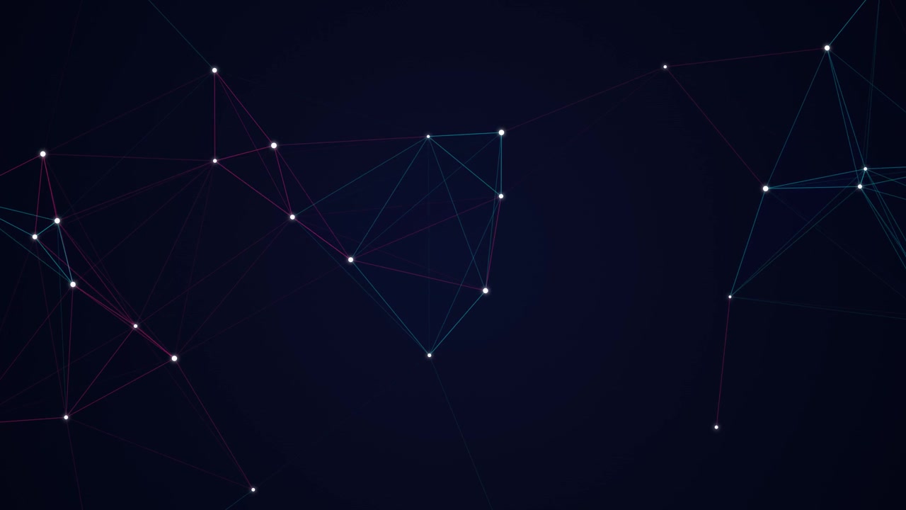 Abstract Digital Network Connection with Glowing Nodes and Lines