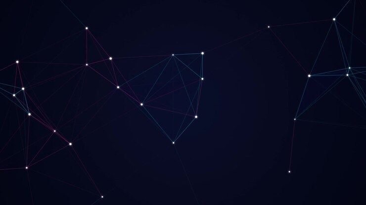 Abstract Digital Network Connection with Glowing Nodes and Lines